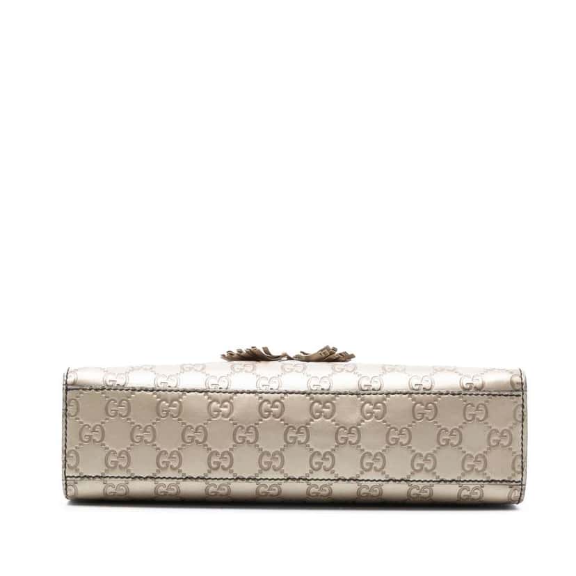 Gucci Medium Guccissima Emily Shoulder Bag Gold Leather Good condition - Inside View