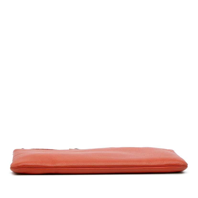 Gucci Calfskin Bamboo Tassel Clutch Orange Leather Good condition - Inside View