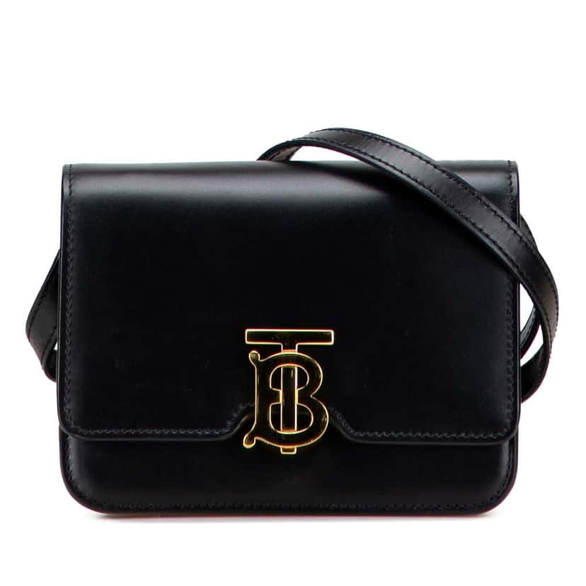 Burberry Mini Leather TB Crossbody Black Leather Good condition - Front View