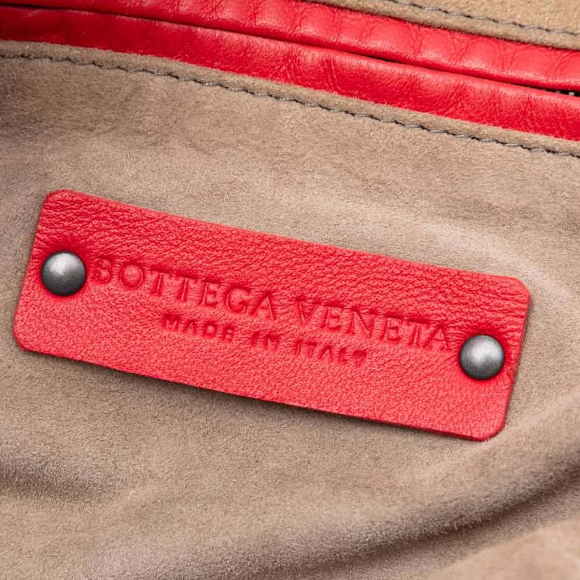 Bottega Veneta Nappa Intrecciato Nodini Crossbody Red Leather Good condition - Box View