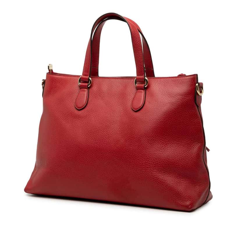 Gucci Leather Bamboo Tassel Satchel Red Leather Very good condition - Back View