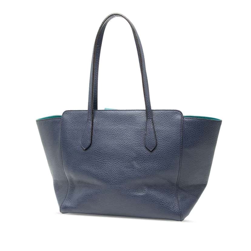 Gucci Medium Leather Swing Tote Blue Leather Very good condition - Back View