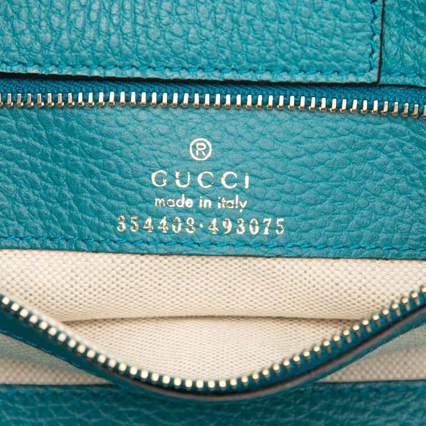 Gucci Medium Leather Swing Tote Blue Leather Very good condition - Box View