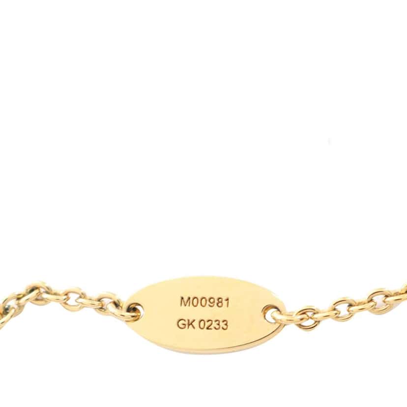 Louis Vuitton Gold Plated Faux Pearl LV Floragram Necklace Gold Metal Good condition - Box View