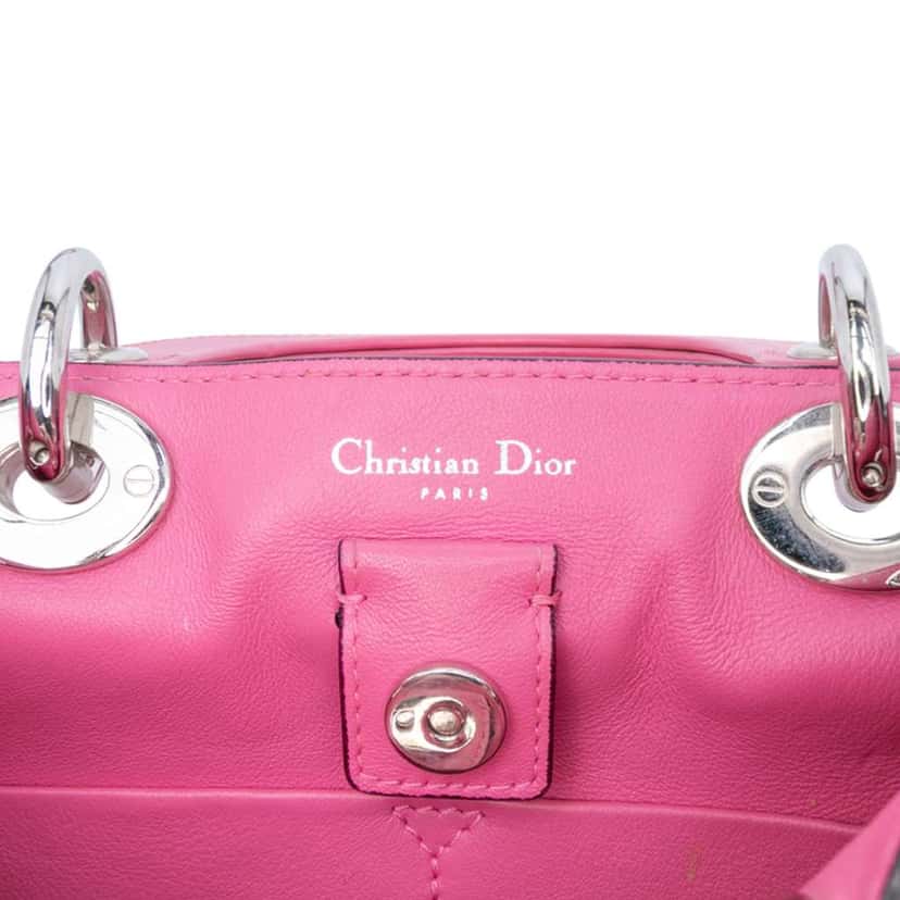 Dior Mini Tricolor Leather Diorissimo Satchel Red Leather Good condition - Box View