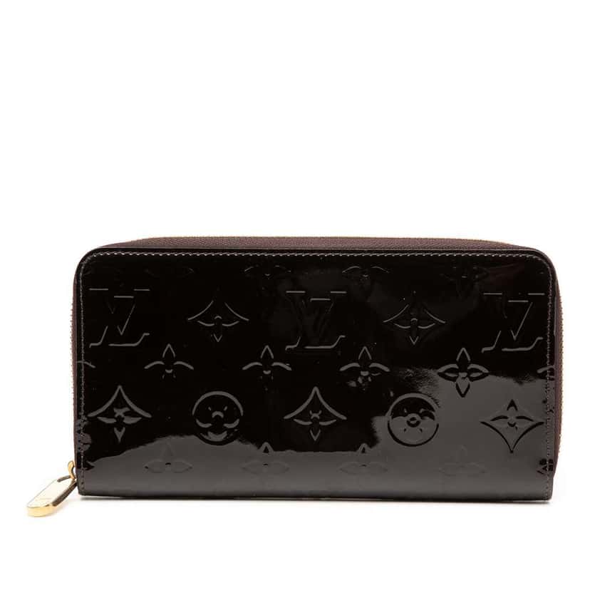 Louis Vuitton Monogram Vernis Zippy Long Wallet Purple Leather Good condition - Front View