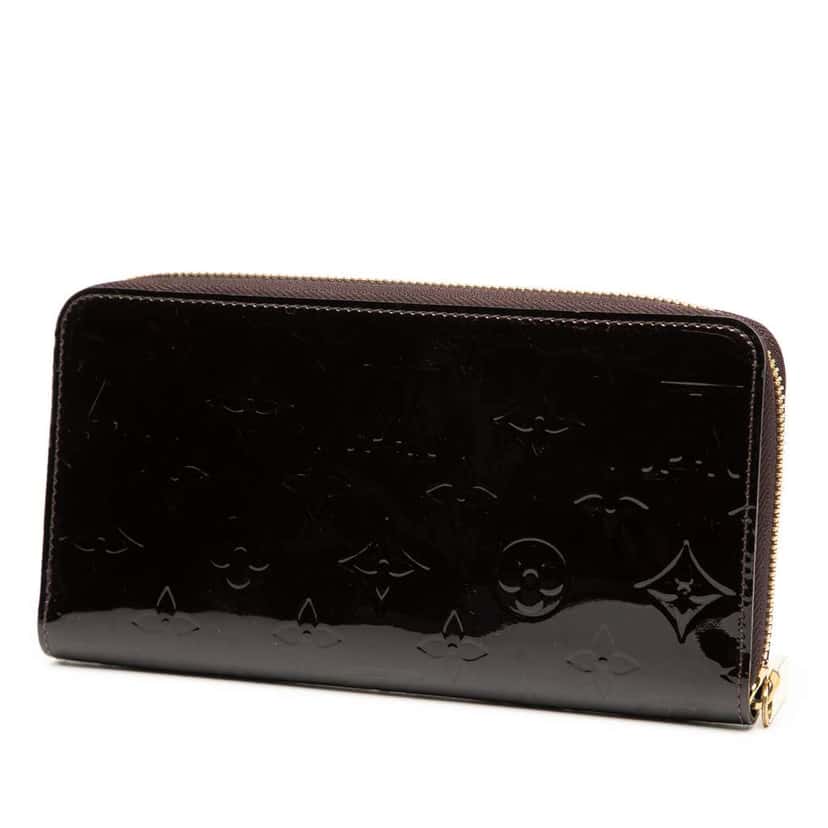 Louis Vuitton Monogram Vernis Zippy Long Wallet Purple Leather Good condition - Back View