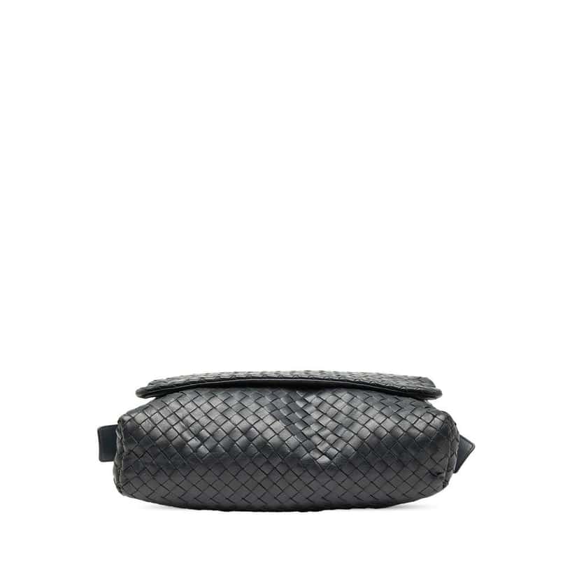 Bottega Veneta Nappa Intrecciato Flap Crossbody Black Leather Good condition - Inside View