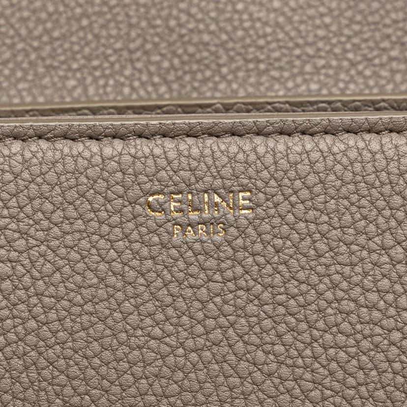 Celine Medium Leather Soft 16 Shoulder Bag Grey Leather Good condition - Box View