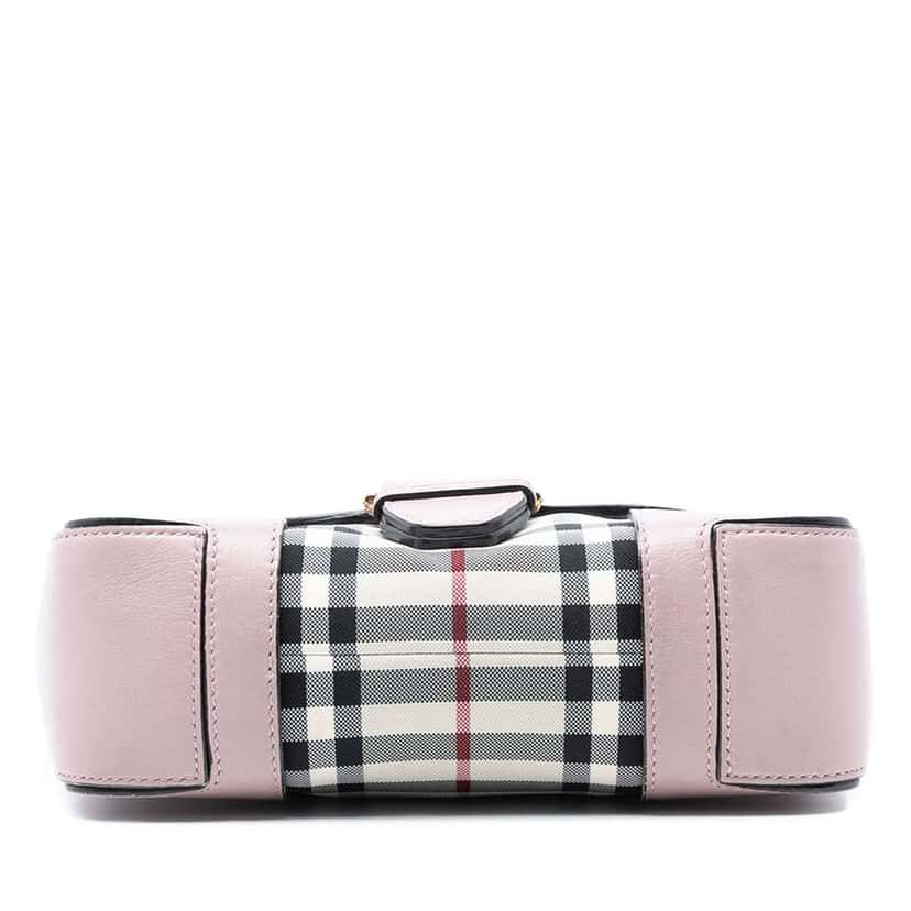 Burberry Small Haymarket Check Trimmed Leather Dickens Crossbody Pink Leather Very good condition - Inside View