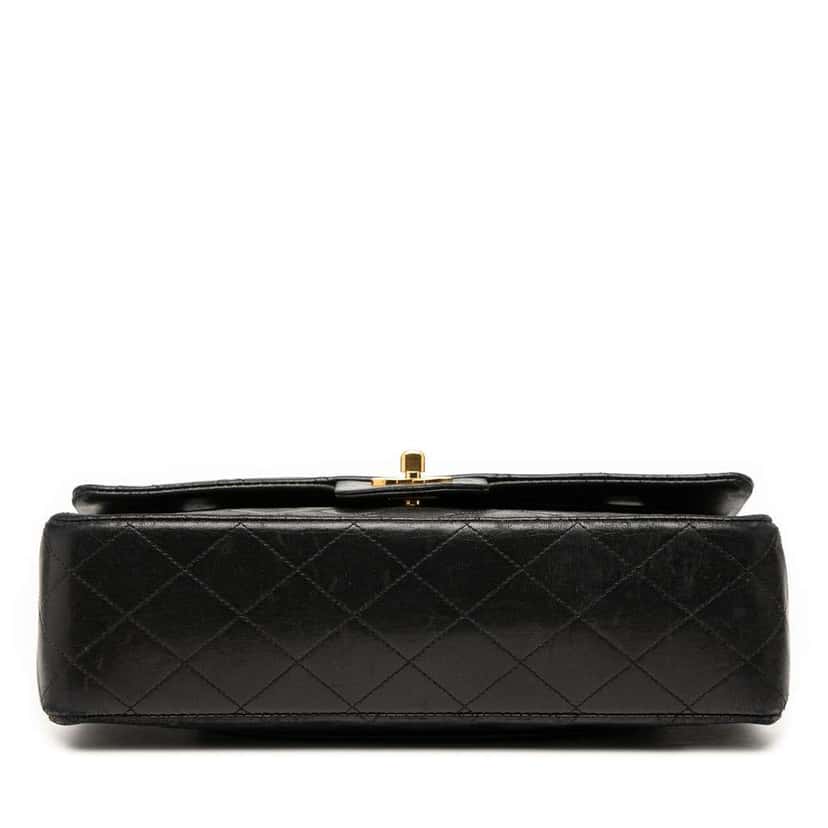Chanel Medium Classic Lambskin Double Flap Black Leather Good condition - Inside View