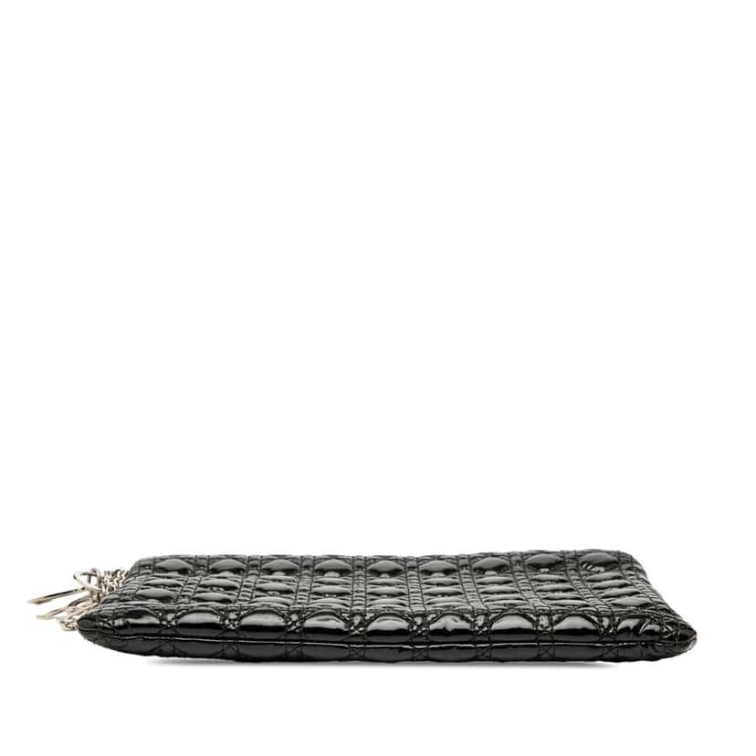 Dior Patent Cannage Panarea Clutch Black Leather Good condition - Inside View