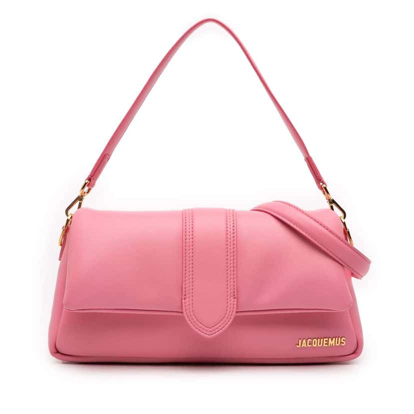 Jacquemus Padded Lambskin Le Bambimou Satchel Pink Leather Good condition - Front View