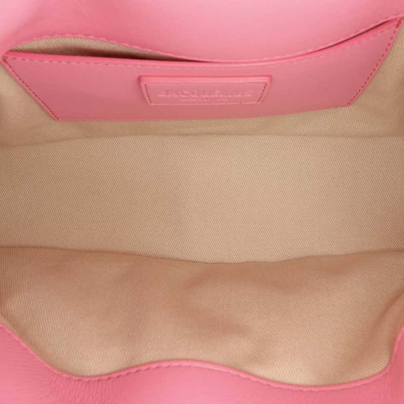 Jacquemus Padded Lambskin Le Bambimou Satchel Pink Leather Good condition - Model View