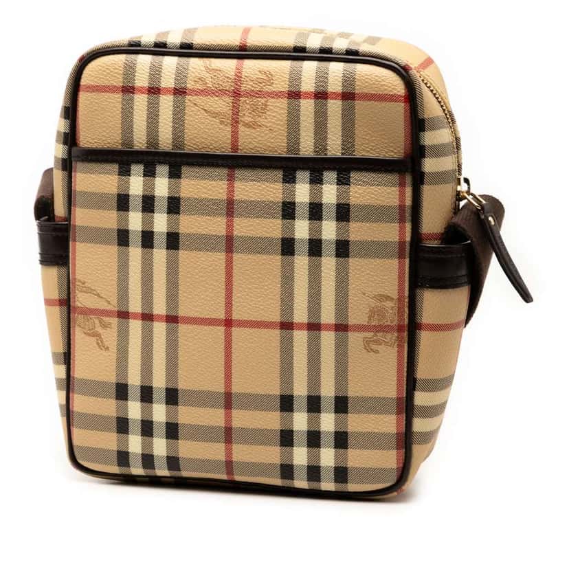 Burberry Haymarket Check Coated Canvas Crossbody Brown Canvas Good condition - Back View