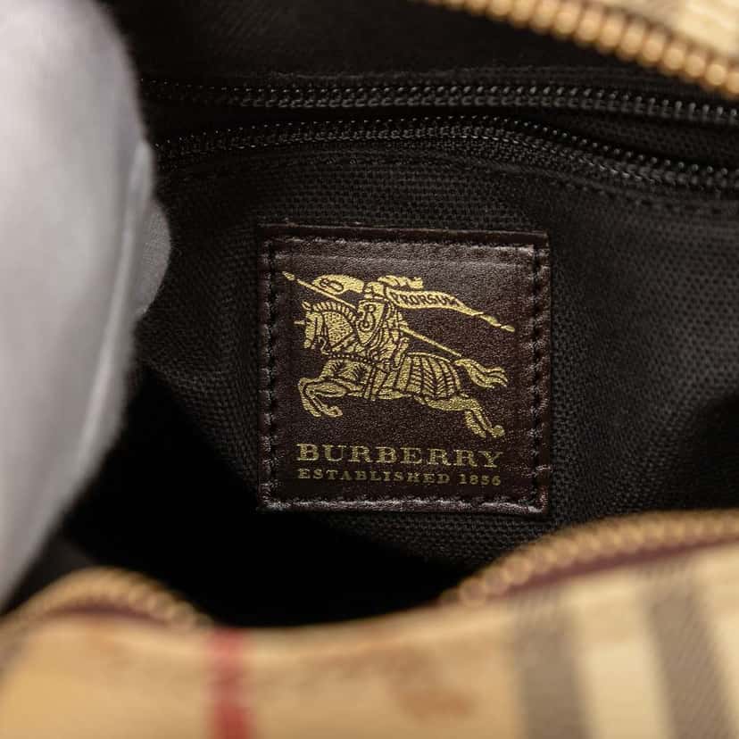 Burberry Haymarket Check Coated Canvas Crossbody Brown Canvas Good condition - Box View