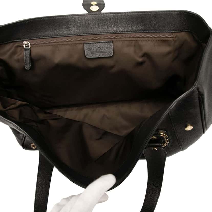 Bvlgari Leather Tote Black Leather Good condition - Model View