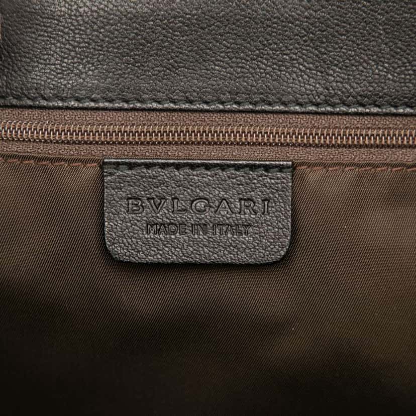 Bvlgari Leather Tote Black Leather Good condition - Box View