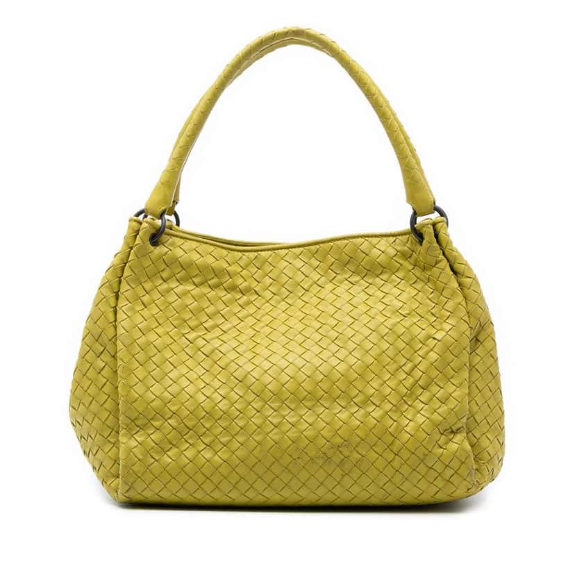 Bottega Veneta Nappa Intrecciato Parachute Tote Yellow Leather Good condition - Front View