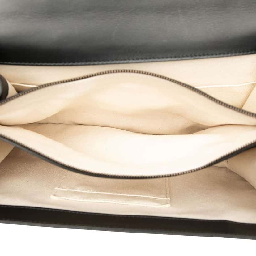 Gucci Large Leather Bamboo Dionysus Web Satchel Black Leather Good condition - Model View
