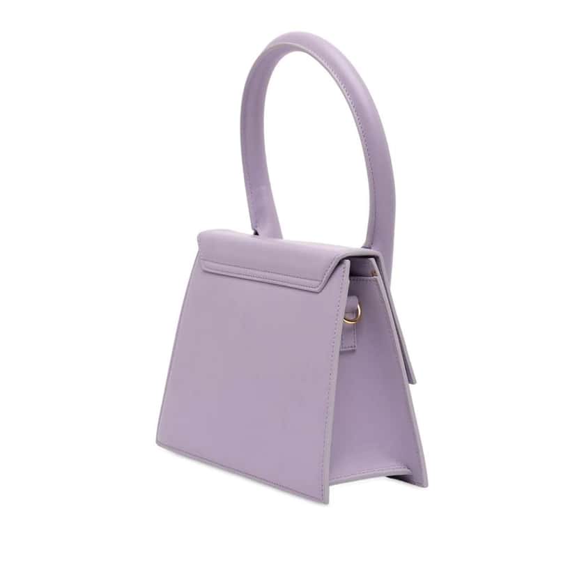Jacquemus Smooth Calfskin Le Grand Chiquito Purple Leather Good condition - Back View