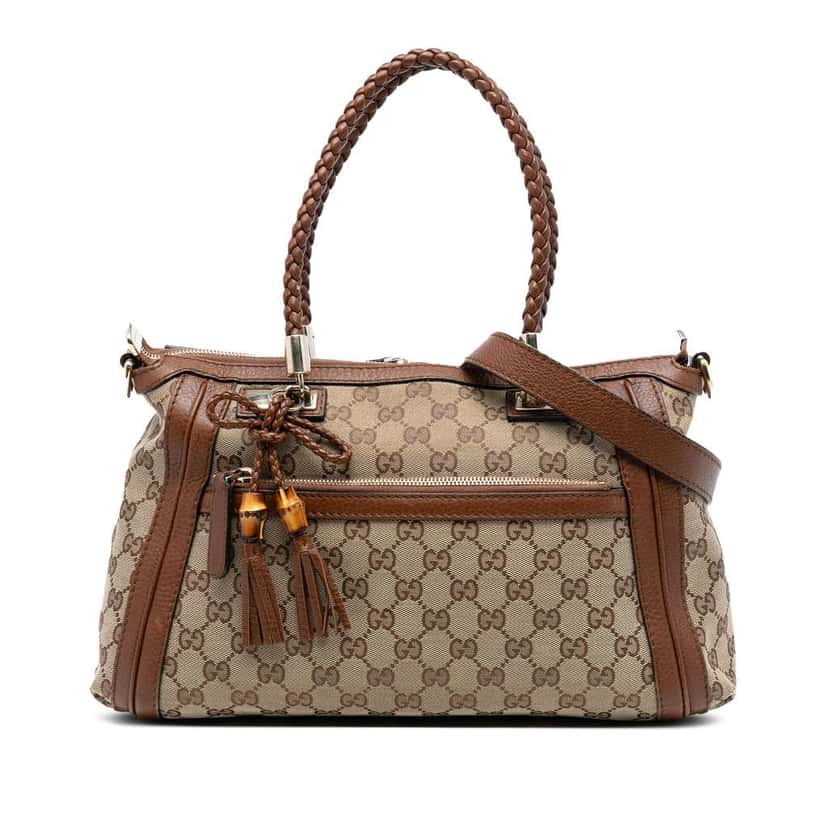 Gucci GG Canvas Bella Satchel Brown Canvas Good condition - Front View