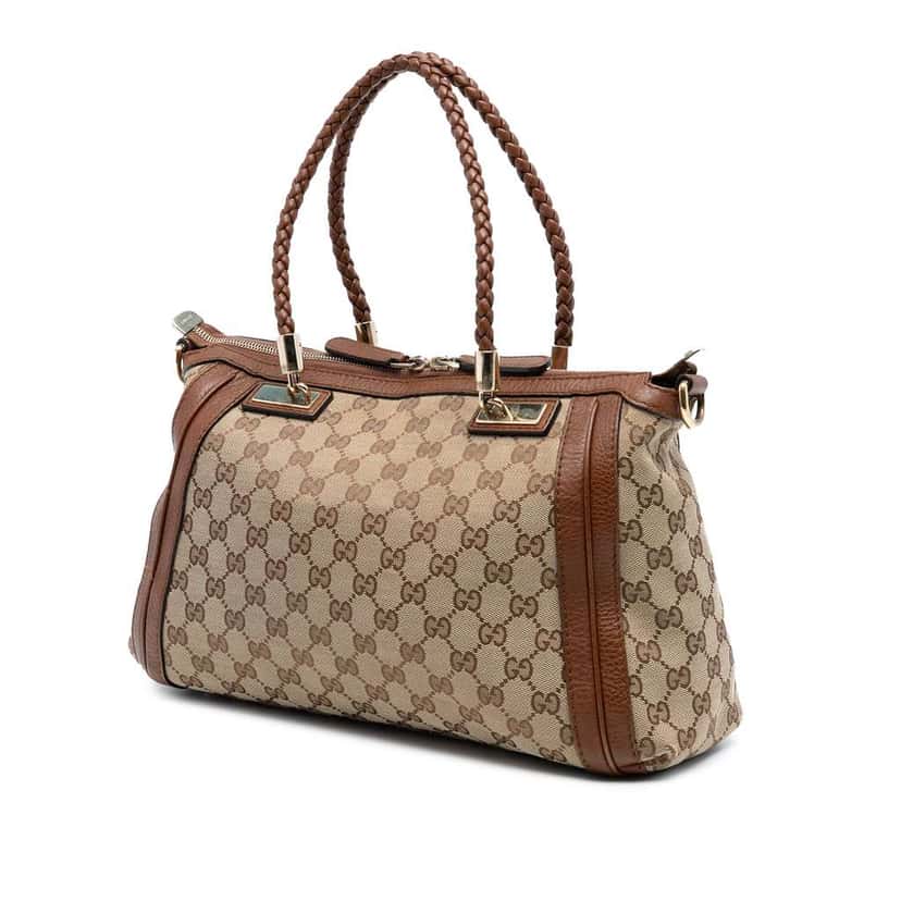 Gucci GG Canvas Bella Satchel Brown Canvas Good condition - Back View