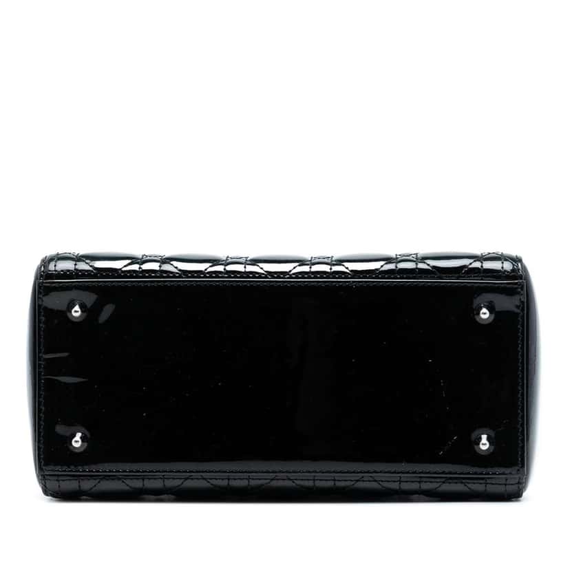 Dior Medium Patent Cannage Lady Dior Black Leather Good condition - Inside View