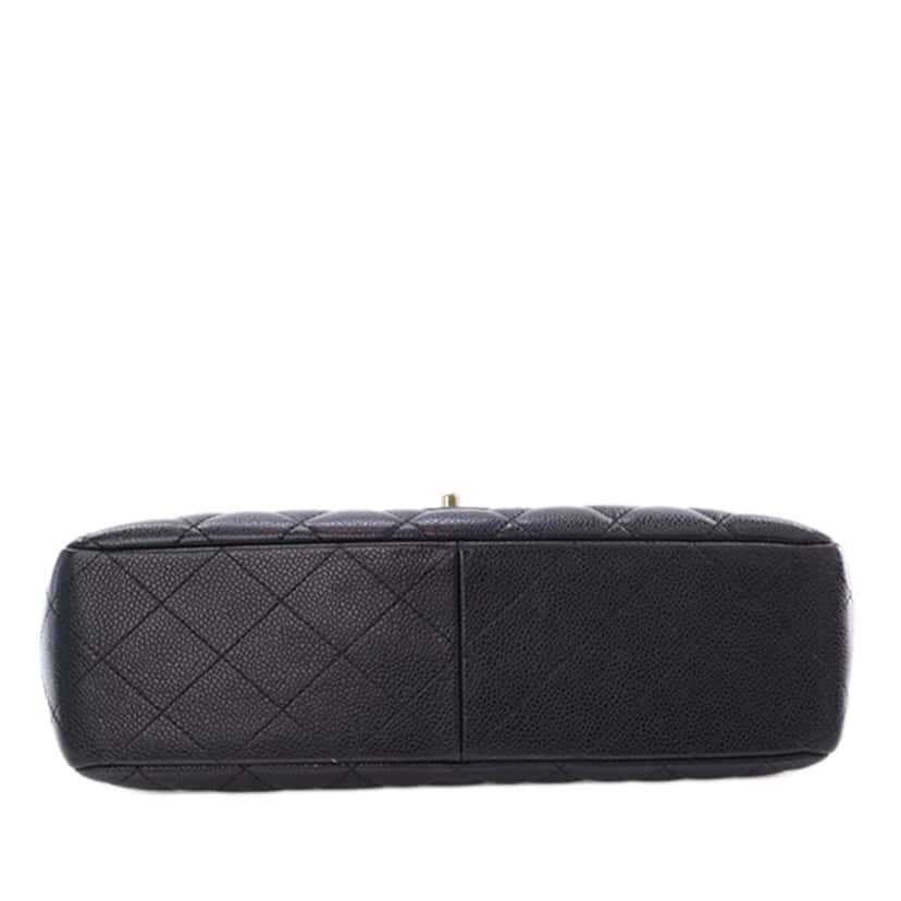 Chanel Jumbo Classic Caviar Single Flap Black Leather Good condition - Box View
