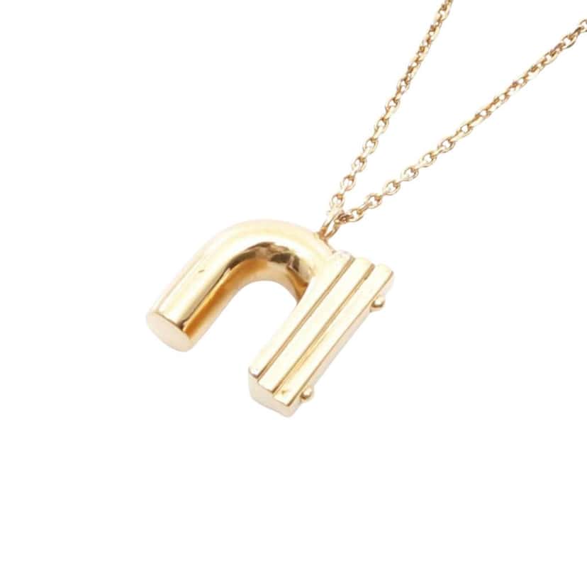 Louis Vuitton Gold Plated LV and Me Letter n Necklace Gold Metal Good condition - Back View