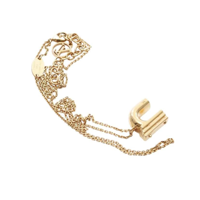 Louis Vuitton Gold Plated LV and Me Letter n Necklace Gold Metal Good condition - Inside View