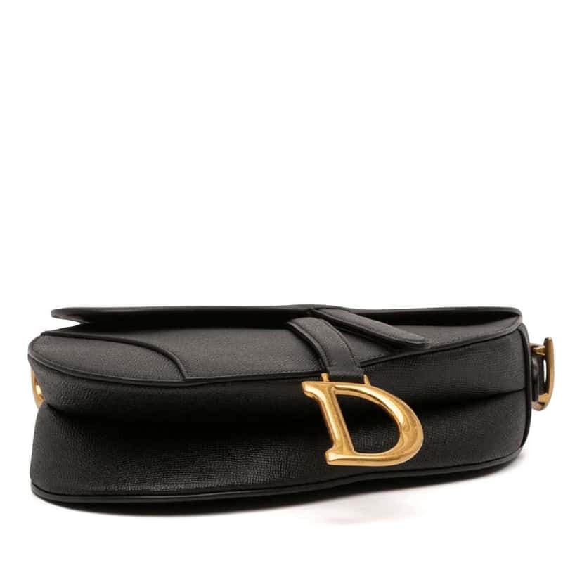 Dior Grained Calfskin Saddle Bag Black Leather Good condition - Inside View