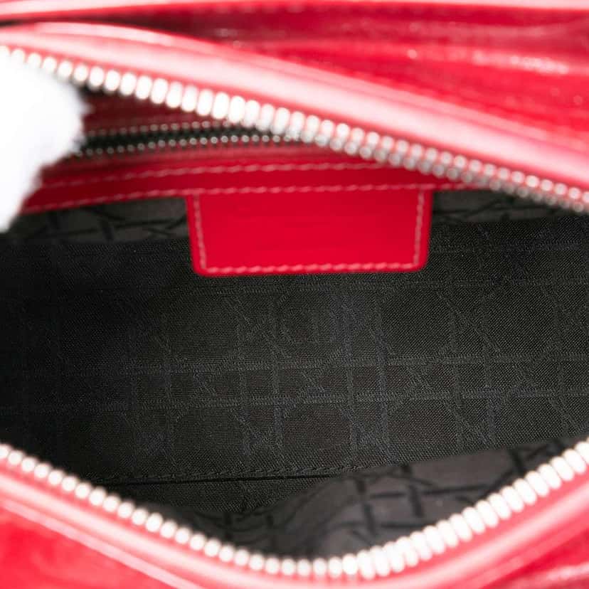 Dior Medium Patent Cannage Lady Dior Red Leather Very good condition - Model View