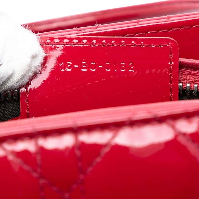 Dior Medium Patent Cannage Lady Dior Red Leather Very good condition - Box View
