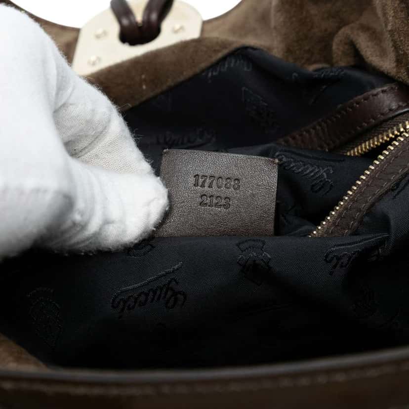 Gucci Large Patent Indy Hobo Brown Leather Good condition - Box View