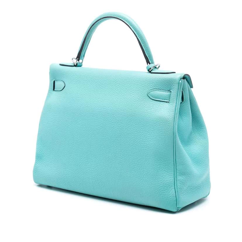 Hermès Togo Kelly II Retourne 32 Blue Leather Good condition - Back View