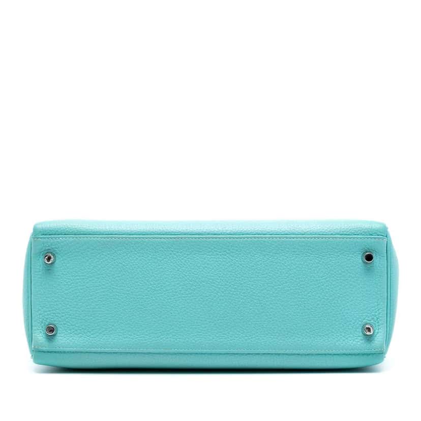 Hermès Togo Kelly II Retourne 32 Blue Leather Good condition - Inside View