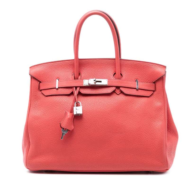 Hermès Clemence Birkin Retourne 35 Red Leather Good condition - Front View