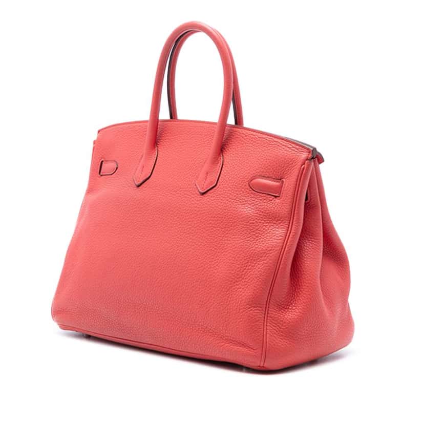 Hermès Clemence Birkin Retourne 35 Red Leather Good condition - Back View