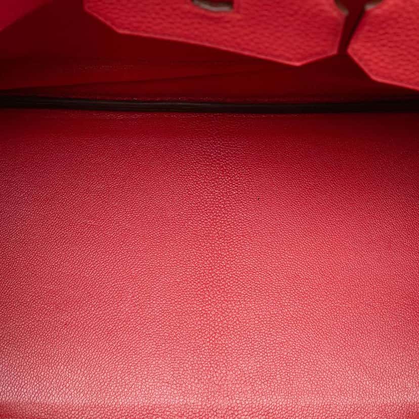 Hermès Clemence Birkin Retourne 35 Red Leather Good condition - Model View