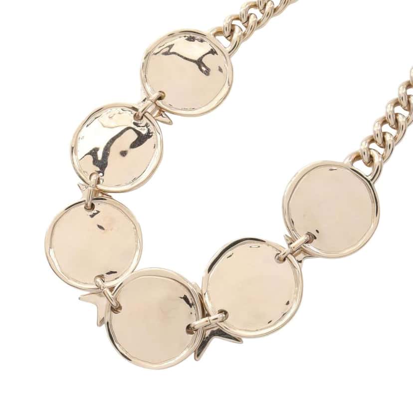 Chanel Gold Plated Crystal Star and Logo Pendant Necklace Gold Metal Good condition - Inside View