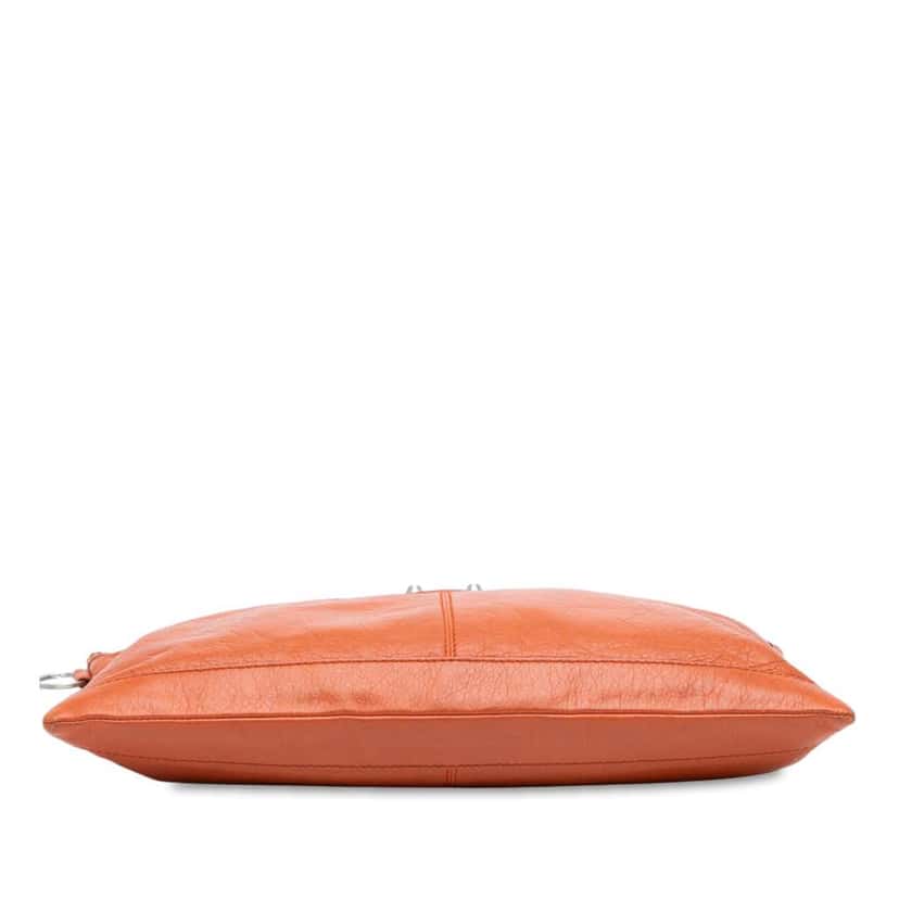 Balenciaga Lambskin Motocross Classic Clip L Clutch Orange Leather Good condition - Inside View