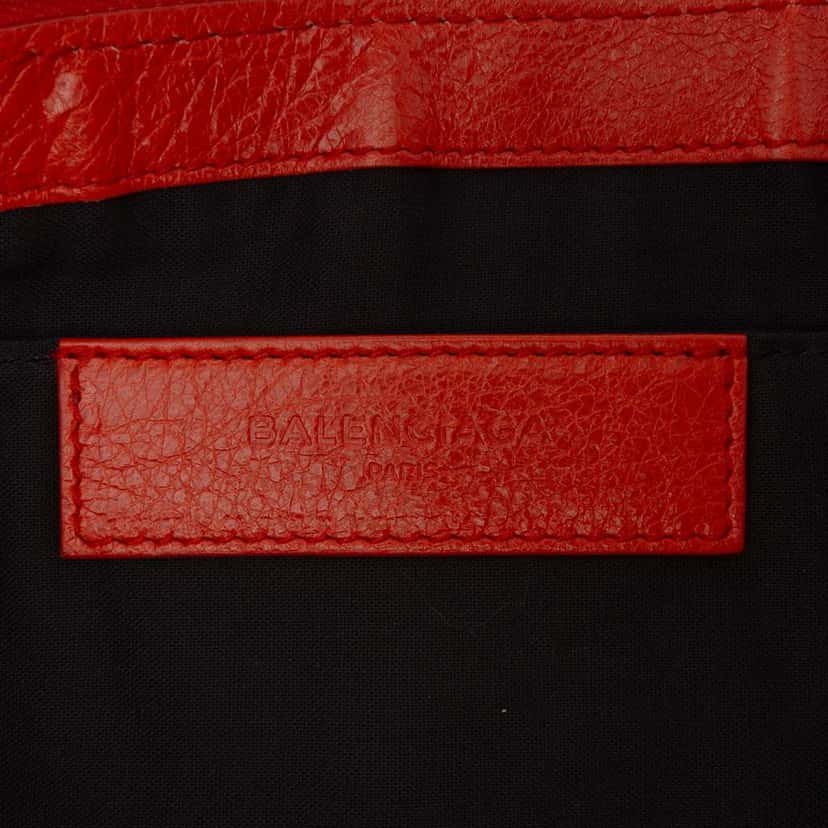 Balenciaga Lambskin Motocross Classic Clip L Clutch Orange Leather Good condition - Box View