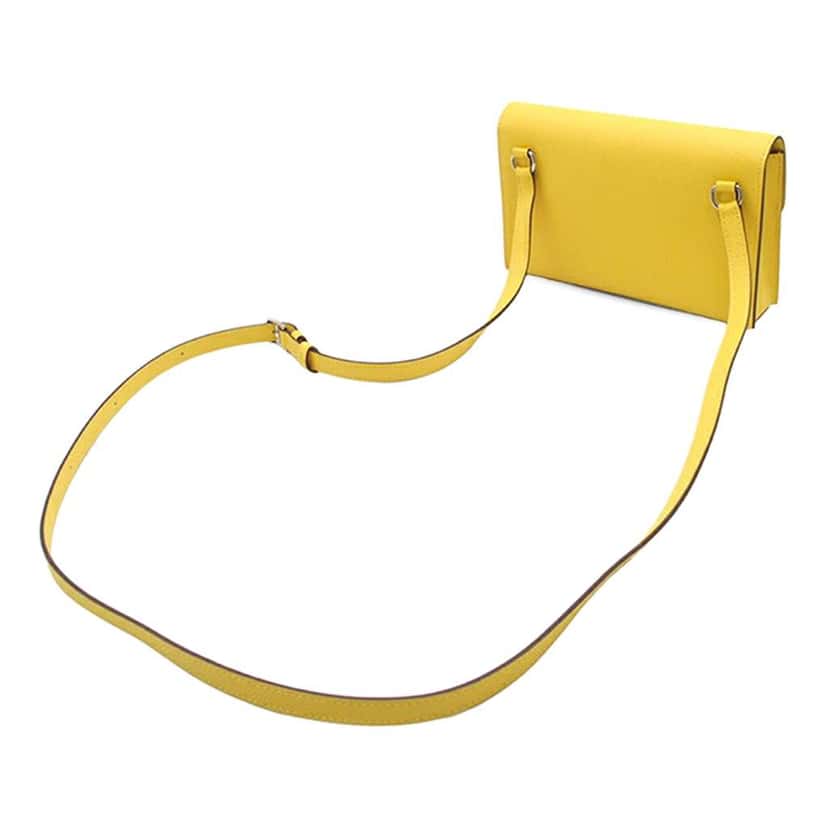 Hermès Epsom Hermesnap Wallet On Strap Yellow Leather Good condition - Back View