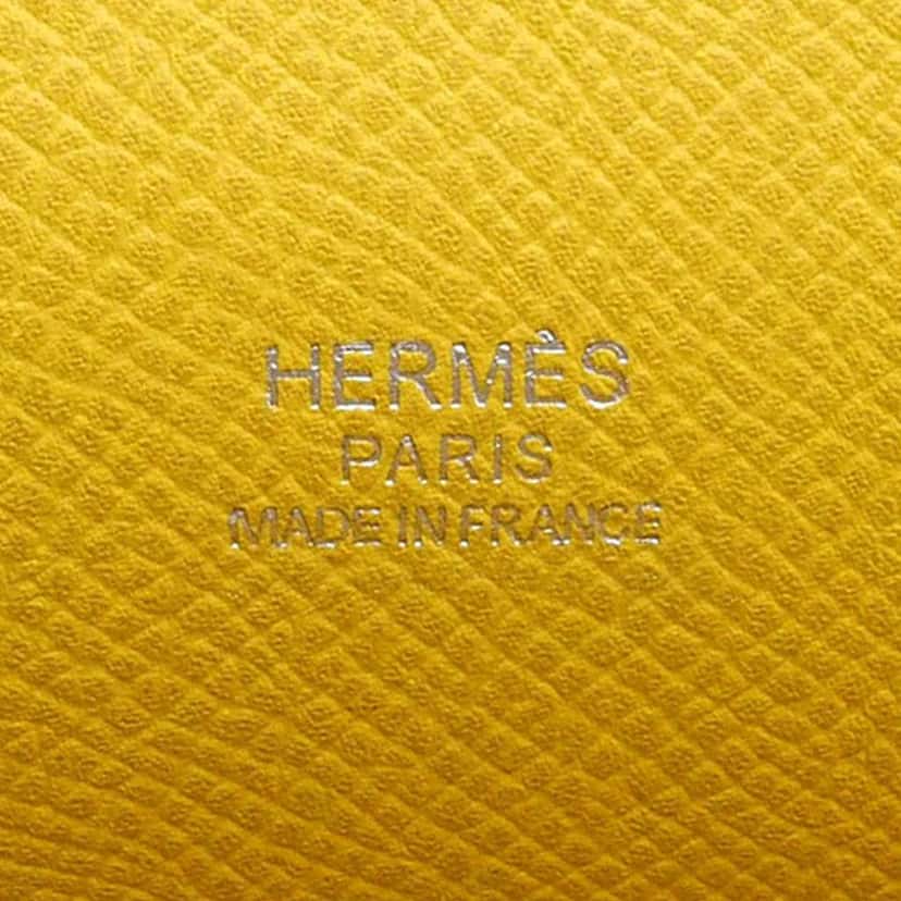 Hermès Epsom Hermesnap Wallet On Strap Yellow Leather Good condition - Box View
