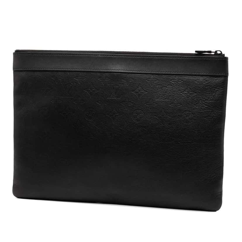 Louis Vuitton Monogram Shadow Discovery Pochette Black Leather Very good condition - Back View