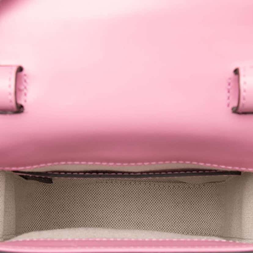 Gucci Mini Calfskin Bamboo Top Handle Bag Pink Leather Very good condition - Model View