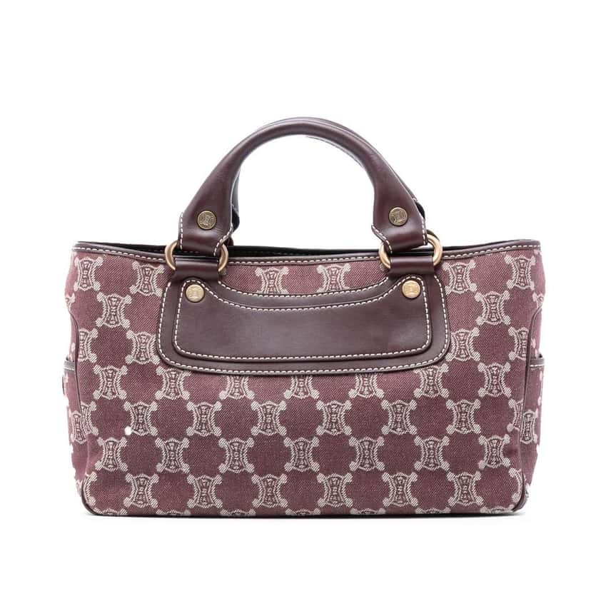 Celine Macadam Denim Boogie Handbag Red Denim Good condition - Front View