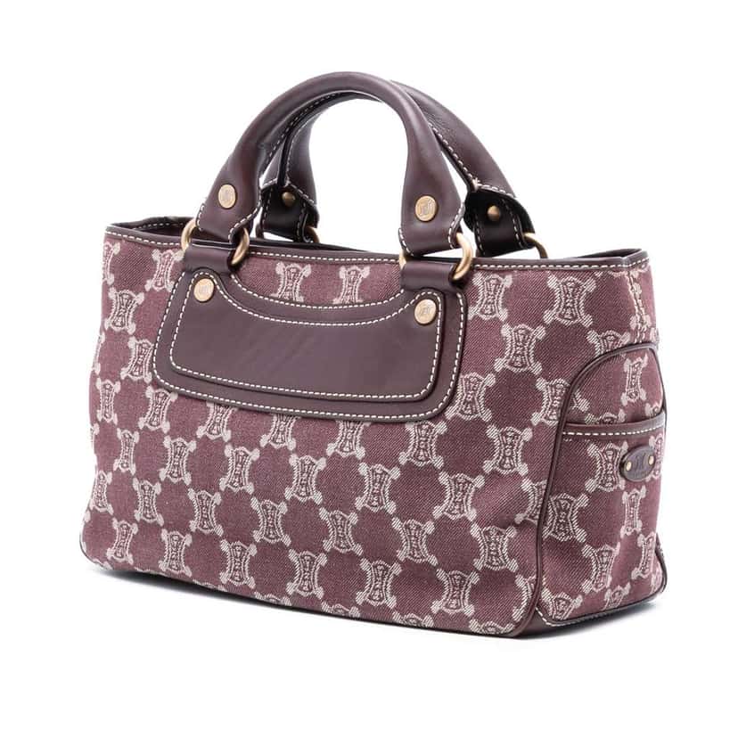 Celine Macadam Denim Boogie Handbag Red Denim Good condition - Back View