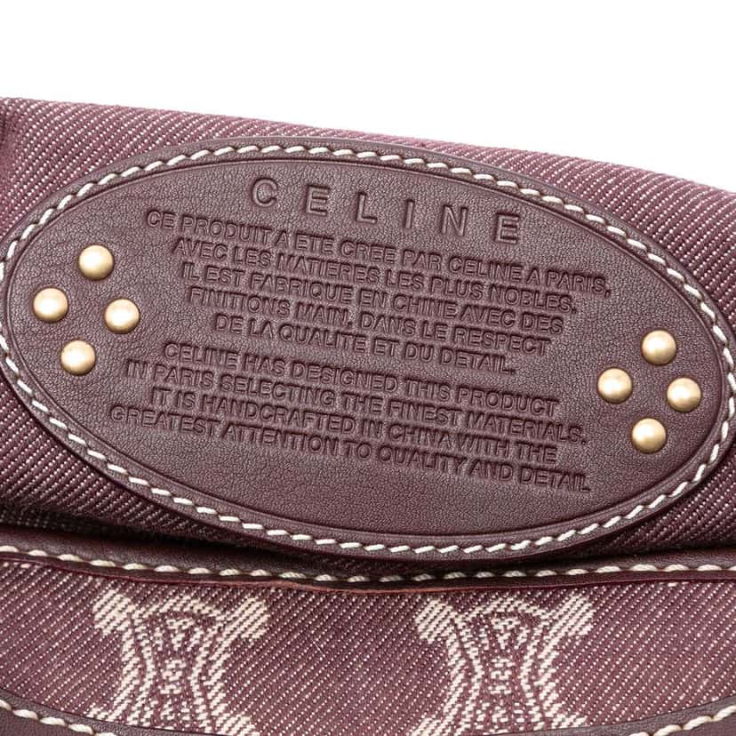 Celine Macadam Denim Boogie Handbag Red Denim Good condition - Box View